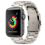 Three Beads Titanium Alloy Metal Watch Band, For Apple Watch Series 7 41mm, For Apple Watch Series 7 45mm, For Apple Watch Series 6 40mm, For Apple Watch Series 6 44mm, For Apple Watch Series 5 44mm, For Apple Watch Series 5 40mm                       ...