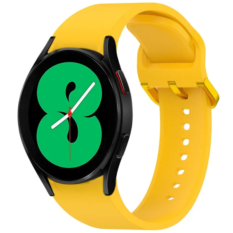 Solid Color Colorful Buckle Quick Release Silicone Watch Band, For Samsung Galaxy Watch 5 40 / 44mm, For Samsung Galaxy Watch 5 Pro, For Samsung Galaxy Watch 4 40 / 44mm, For Samsung Galaxy Watch 4 Classic 46 / 42mm