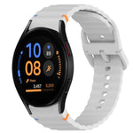 Wavy Grain Stitched Quick Release Silicone Watch Band, For Samsung Galaxy Watch FE 40mm, For Samsung Galaxy Watch 7 44mm, For Samsung Galaxy Watch 7 40mm, For Samsung Galaxy Watch 6 Classic 47mm