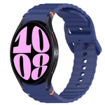 Wavy Grain Stitched Quick Release Silicone Watch Band, For Samsung Galaxy Watch 6 44mm, For Samsung Galaxy Watch 6 40mm, For Samsung Galaxy Watch 6 Classic 43mm, For Samsung Galaxy Watch 5 Pro Golf Edition