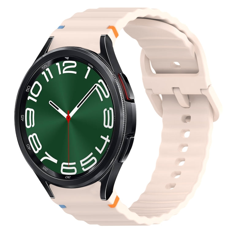 Wavy Grain Stitched Quick Release Silicone Watch Band, For Samsung Galaxy Watch FE 40mm, For Samsung Galaxy Watch 7 44mm, For Samsung Galaxy Watch 7 40mm, For Samsung Galaxy Watch 6 Classic 47mm
