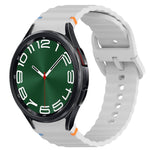 Wavy Grain Stitched Quick Release Silicone Watch Band, For Samsung Galaxy Watch 6 44mm, For Samsung Galaxy Watch 6 40mm, For Samsung Galaxy Watch 6 Classic 43mm, For Samsung Galaxy Watch 5 Pro Golf Edition