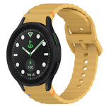 Wavy Grain Stitched Quick Release Silicone Watch Band, For Samsung Galaxy Watch 6 44mm, For Samsung Galaxy Watch 6 40mm, For Samsung Galaxy Watch 6 Classic 43mm, For Samsung Galaxy Watch 5 Pro Golf Edition