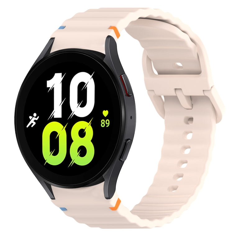 Wavy Grain Stitched Quick Release Silicone Watch Band, For Samsung Galaxy Watch 5 Golf Edition, For Samsung Galaxy Watch 5  44mm, For Samsung Galaxy Watch 5 Pro  45mm, For Samsung Galaxy Watch 5  40mm