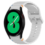 Wavy Grain Stitched Quick Release Silicone Watch Band, For Samsung Galaxy Watch 4 44mm, For Samsung Galaxy Watch 4 40mm, For Samsung  Galaxy Watch 4 Classic 46mm, For Samsung  Galaxy Watch 4 Classic 42mm