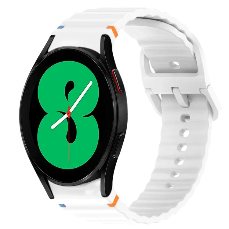 Wavy Grain Stitched Quick Release Silicone Watch Band, For Samsung Galaxy Watch 4 44mm, For Samsung Galaxy Watch 4 40mm, For Samsung  Galaxy Watch 4 Classic 46mm, For Samsung  Galaxy Watch 4 Classic 42mm