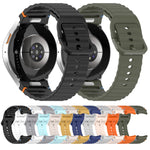 Wavy Grain Stitched Quick Release Silicone Watch Band, For Samsung Galaxy Watch FE 40mm, For Samsung Galaxy Watch 7 44mm, For Samsung Galaxy Watch 7 40mm, For Samsung Galaxy Watch 6 Classic 47mm