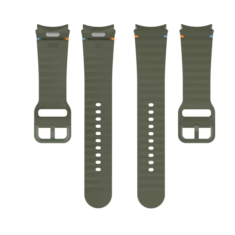 Wavy Grain Stitched Quick Release Silicone Watch Band, For Samsung Galaxy Watch 4 44mm, For Samsung Galaxy Watch 4 40mm, For Samsung  Galaxy Watch 4 Classic 46mm, For Samsung  Galaxy Watch 4 Classic 42mm