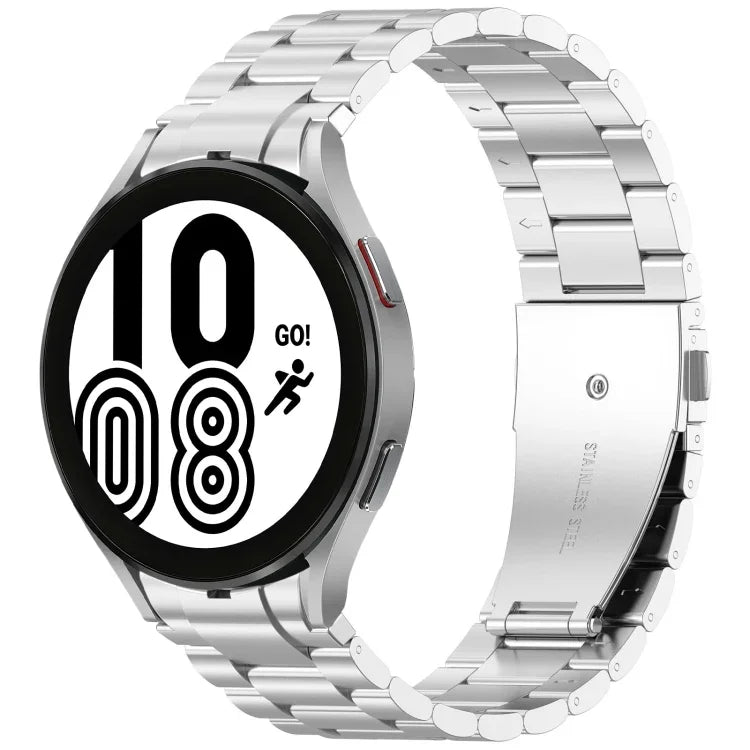 Three Beads Button Quick Release Metal Watch Band, For Samsung Galaxy Watch FE 40mm, For Samsung Galaxy Watch 7 40 / 44mm, For Samsung Galaxy Watch 6 Classic 43 / 47mm, For Samsung Galaxy Watch 6  40 / 44mm, For Samsung Galaxy Watch 5 40 / 44mm        ...