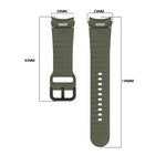 Wavy Grain Stitched Black Buckle Silicone Watch Band, For Samsung Galaxy Watch FE 40mm, For Samsung Galaxy Watch 7 40 / 44mm, For Samsung Galaxy Watch 6 Classic 43 / 47mm, For Samsung Galaxy Watch 6 40 / 44mm