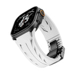 Tailor Stainless Steel Black Butterfly Buckle Silicone Watch Band, For Apple Watch 44mm / 45mm / 46mm / 49mm