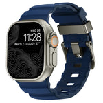 Wild Path Grey Buckle Thickened Silicone Watch Band, For Apple Watch 46mm / 49mm / 45mm / 44mm