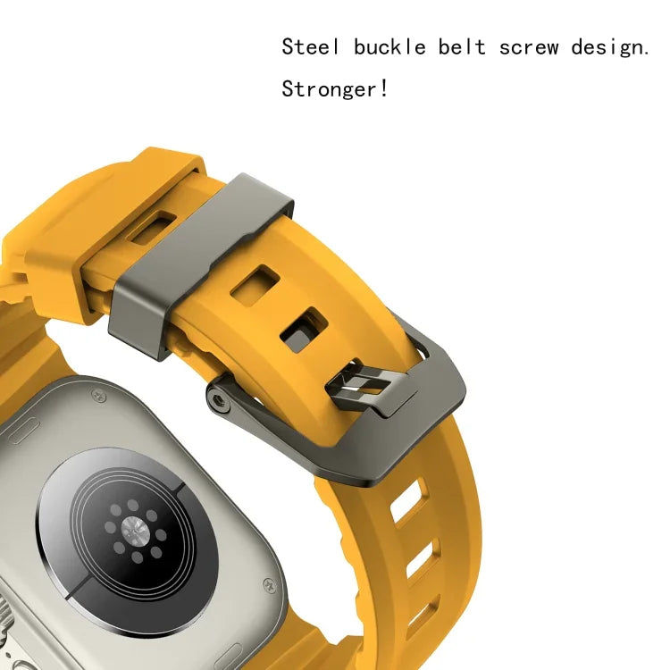 Wild Path Grey Buckle Thickened Silicone Watch Band, For Apple Watch 46mm / 49mm / 45mm / 44mm