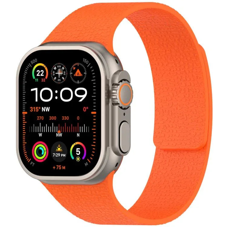 Litchi Texture Magnetic Silicone Watch Band, For Apple Watch 46mm / 49mm / 45mm / 44mm, For Apple Watch 42mm / 41mm / 40mm / 38mm