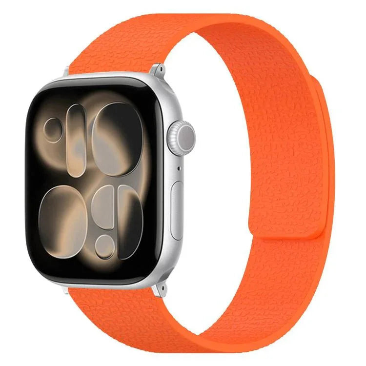 Litchi Texture Magnetic Silicone Watch Band, For Apple Watch 46mm / 49mm / 45mm / 44mm, For Apple Watch 42mm / 41mm / 40mm / 38mm