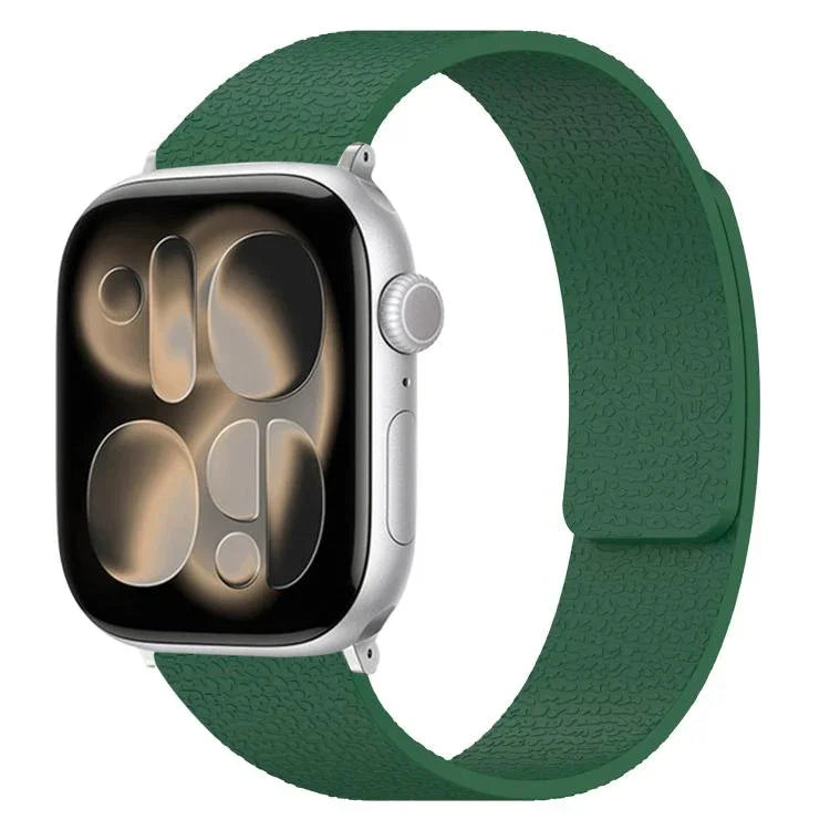 Litchi Texture Magnetic Silicone Watch Band, For Apple Watch 46mm / 49mm / 45mm / 44mm, For Apple Watch 42mm / 41mm / 40mm / 38mm