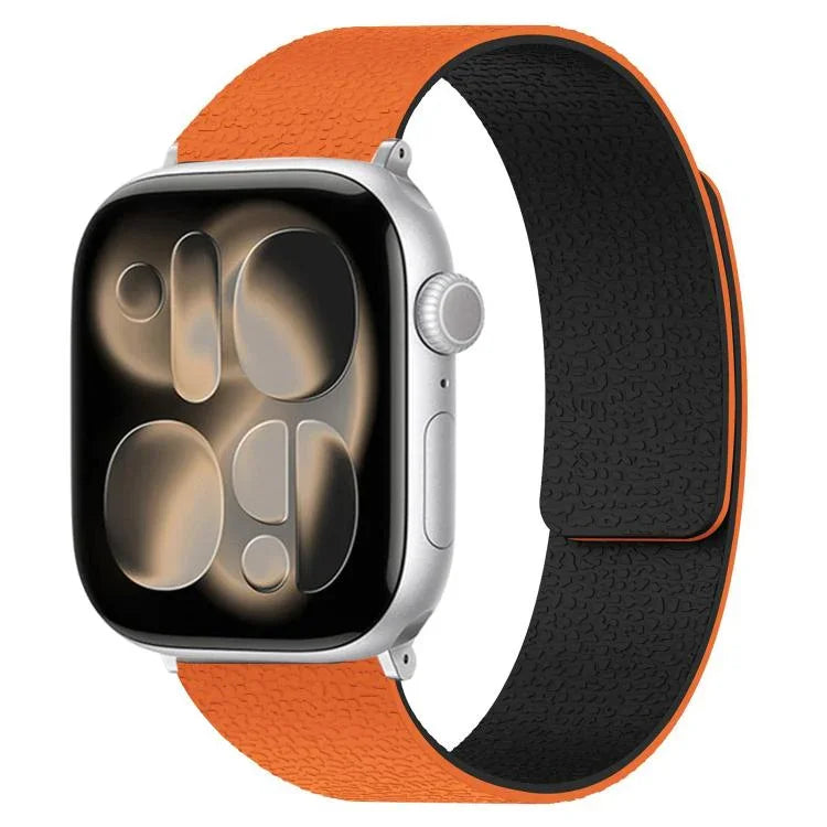 Litchi Texture Magnetic Silicone Watch Band, For Apple Watch 46mm / 49mm / 45mm / 44mm, For Apple Watch 42mm / 41mm / 40mm / 38mm