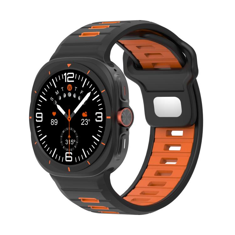 Two Color Reverse Buckle Silicone Watch Band, For Galaxy Watch Ultra2 2026 / 2025 / 1 2024