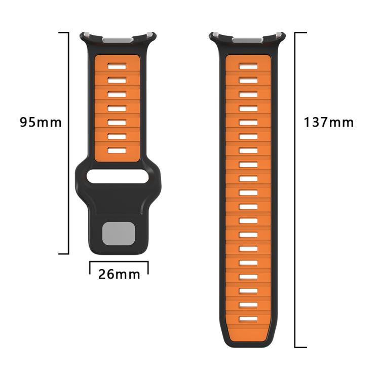 Two Color Reverse Buckle Silicone Watch Band, For Galaxy Watch Ultra2 2026 / 2025 / 1 2024