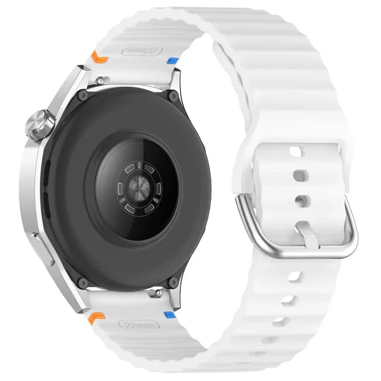 Wavy Grain Stitched 22mm Silicone Watch Band, For Samsung Galaxy Watch 3 45mm