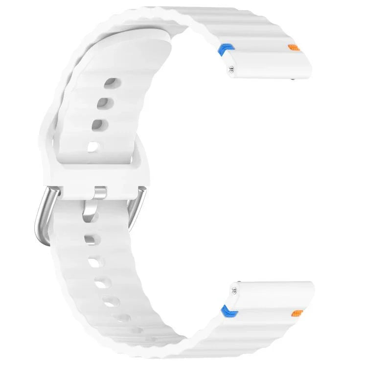 Wavy Grain Stitched 22mm Silicone Watch Band, For Samsung Galaxy Watch 3 45mm