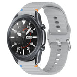 Wavy Grain Stitched 22mm Silicone Watch Band, For Samsung Galaxy Watch 3 45mm