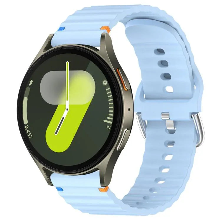 Wavy Grain Stitched 20mm Silicone Watch Band, For Samsung Galaxy Watch 7 40 / 44mm