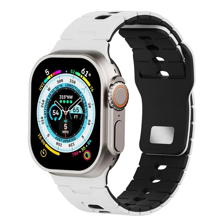 Two Tone Silicone Watch Band, For Apple Watch 46mm / 49mm / 45mm / 44mm, For Apple Watch 42mm / 41mm / 40mm / 38mm