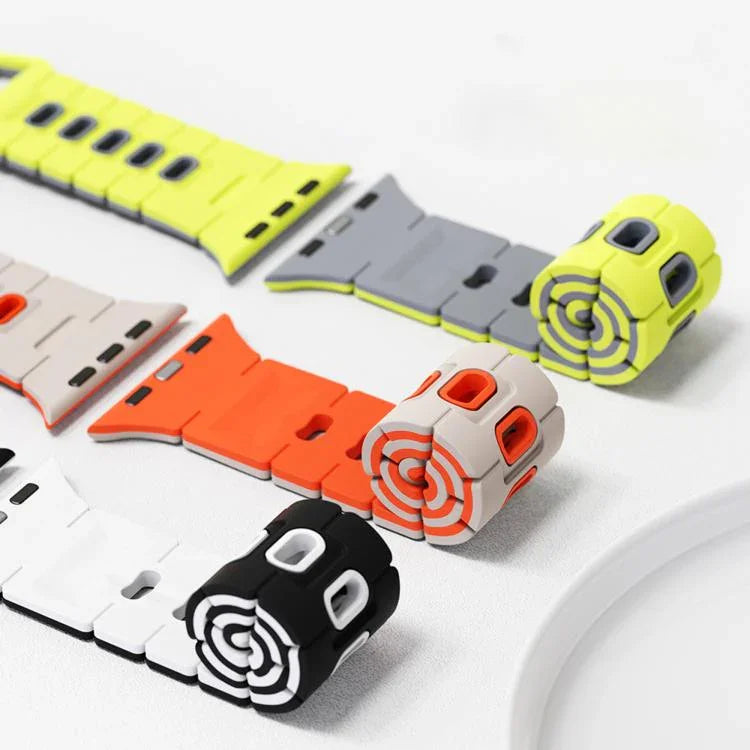 Two Tone Silicone Watch Band, For Apple Watch 46mm / 49mm / 45mm / 44mm, For Apple Watch 42mm / 41mm / 40mm / 38mm