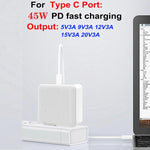 PD41 GaN PD 45W + USB Charger with Type-C to Type-C Data Cable , US Plug, UK Plug