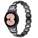 Metal Head Oval Diamond Stainless Steel Watch Band, For Samsung Galaxy Watch 7 40mm / 44mm