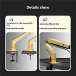 NORTH BAYOU F80 Adjustable Height Monitor Arm 17-30 Inch Displays Desk Mount Stand