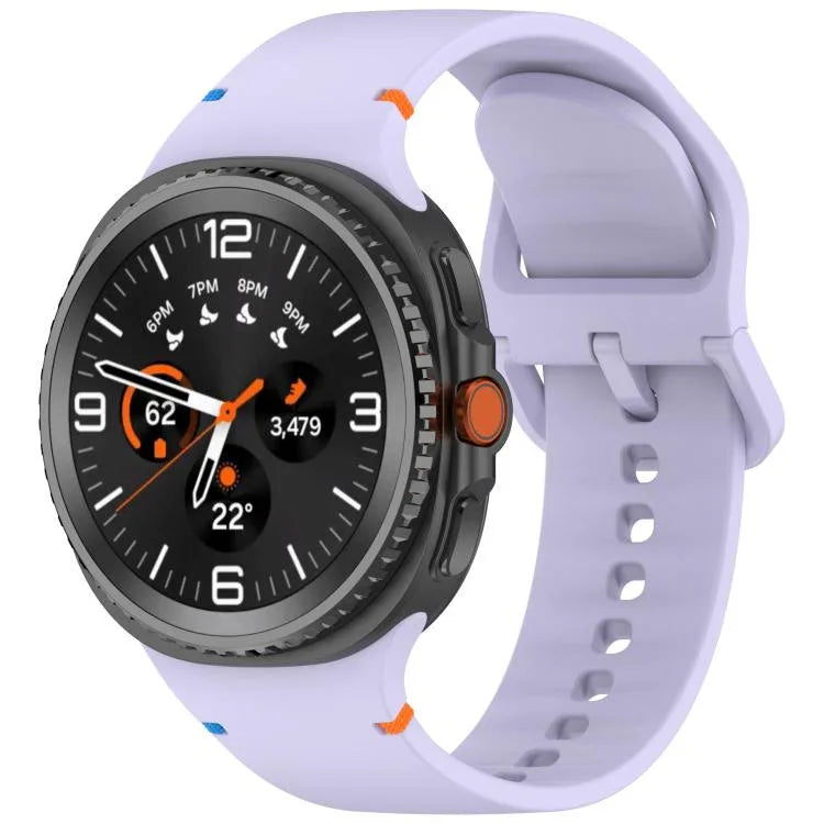 For Samsung Galaxy Watch8 / Watch8 Classic Stitched Solid Color Silicone Watch Band, S, M