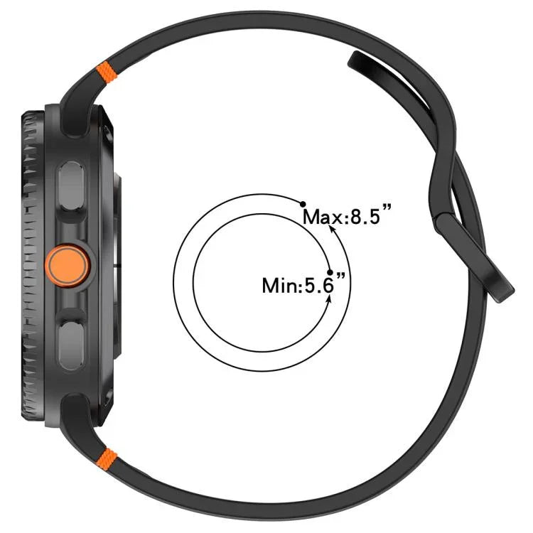 For Samsung Galaxy Watch8 / Watch8 Classic Stitched Solid Color Silicone Watch Band, S, M
