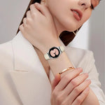 Quick Release Lychee Texture Silver Turtle Back Buckle Leather Watch Band, For Samsung Galaxy Watch 7 40 / 44mm
