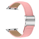 Lychee Texture Silver Turtle Back Buckle Leather Watch Band, For Apple Watch 46mm / 49mm / 45mm / 44mm, For Apple Watch 42mm / 41mm / 40mm / 38mm