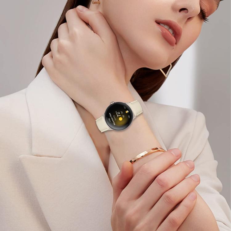 Lychee Texture Starlight Turtle Back Buckle Leather Watch Band, For Google Pixel Watch 4 / 3 / 2 / 1 41mm