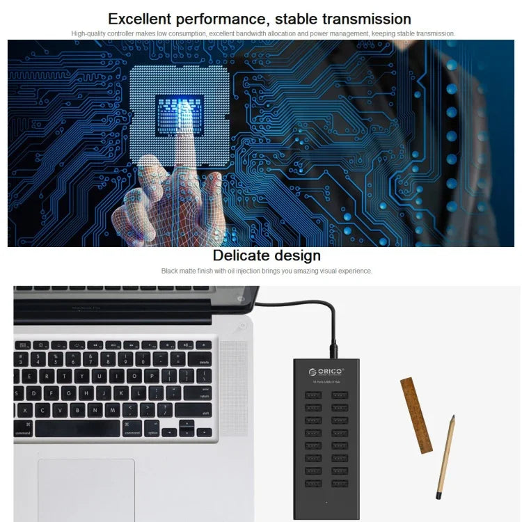 ORICO H1613-U2 16 Ports USB2.0 HUB, H1613-U2