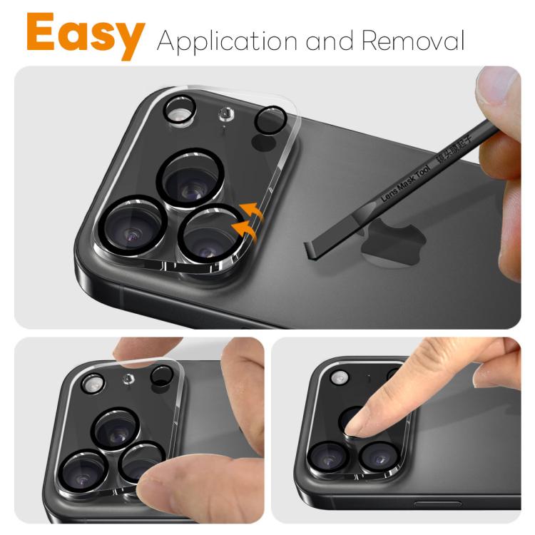2pcs NORTHJO Camera Lens Protector 3D Night Shot Tempered Glass Film, For iPhone 17 Pro Max, For iPhone 17 Pro, For iPhone 17, For iPhone Air