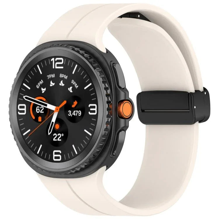 Folding Magnetic Buckle Silicone Watch Band, For Samsung Galaxy Watch8 / Watch8 Classic