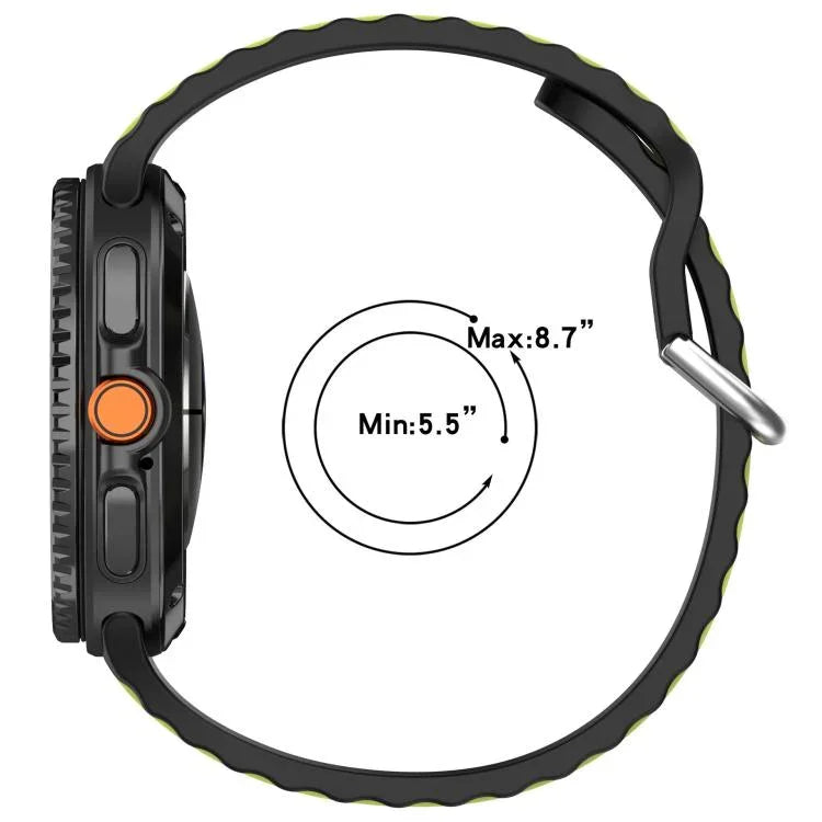 Vertical Two Color Silicone Watch Band, For Samsung Galaxy Watch8 / Watch8 Classic