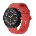 Wavy Grain Stitched Color Buckle Silicone Watch Band, For Samsung Galaxy Watch8 / Watch8 Classic