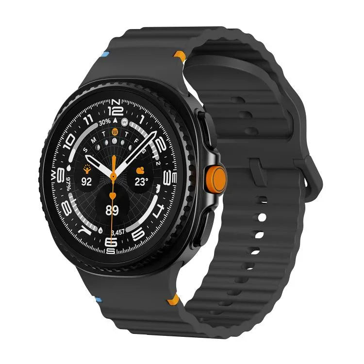 Wavy Grain Stitched Color Buckle Silicone Watch Band, For Samsung Galaxy Watch8 / Watch8 Classic