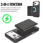 Kalebol Strong MagSafe Magnetic Two-Fold Card Bag Leather Phone Case, For iPhone 17 Pro Max, For iPhone 17 Pro, For iPhone 17, For iPhone Air