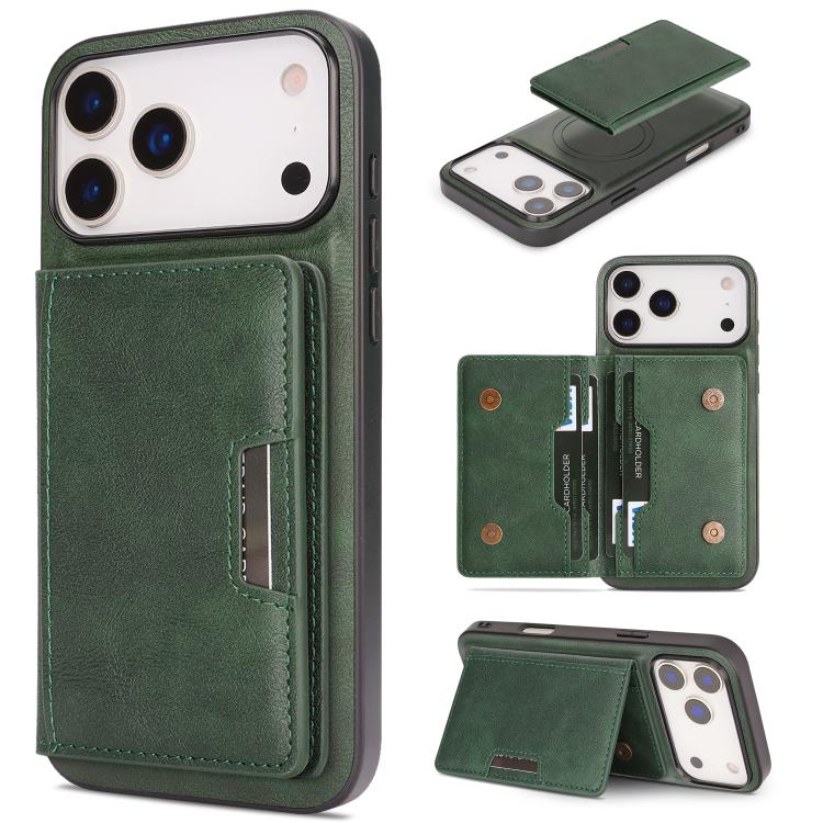 Kalebol Strong MagSafe Magnetic Two-Fold Card Bag Leather Phone Case, For iPhone Fold, For iPhone 18 Pro, For iPhone 18 Pro Max, For iPhone 17 Pro Max, For iPhone 17 Pro, For iPhone 17, For iPhone Air, For iPhone 17e / 16e