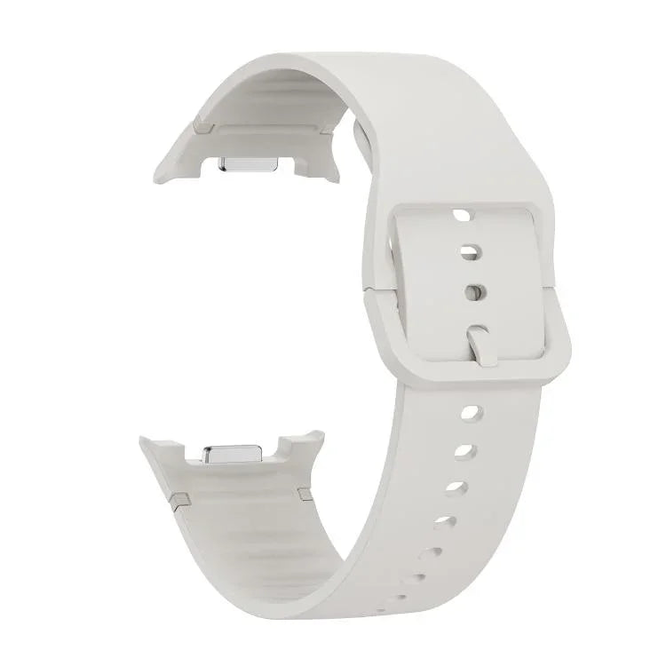 For Samsung Galaxy Watch8 / Watch8 Classic Solid Color Stitched Silicone Watch Band, S, M