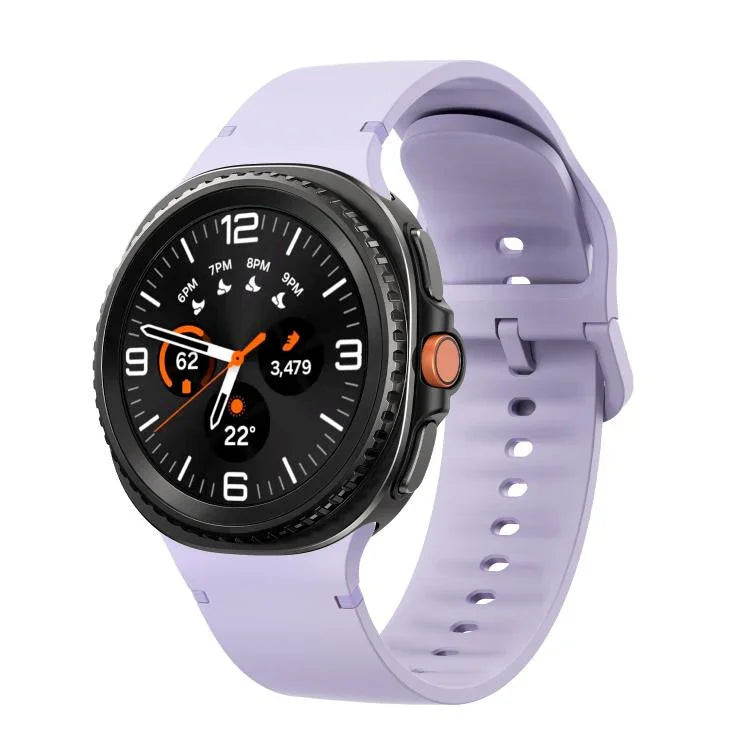 For Samsung Galaxy Watch8 / Watch8 Classic Solid Color Stitched Silicone Watch Band, S, M