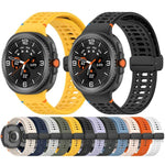 Magnetic Black Buckle Breathable Stitched Silicone Watch Band, For Samsung Galaxy Watch8 / Watch8 Classic