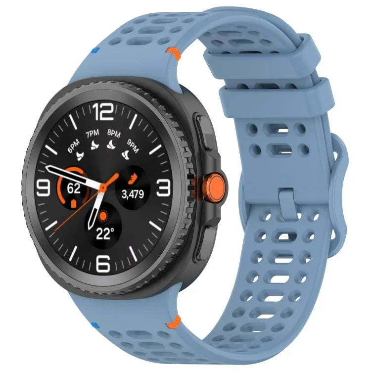 Eight-shaped Buckle Breathable Stitched Silicone Watch Band, For Samsung Galaxy Watch8 / Watch8 Classic