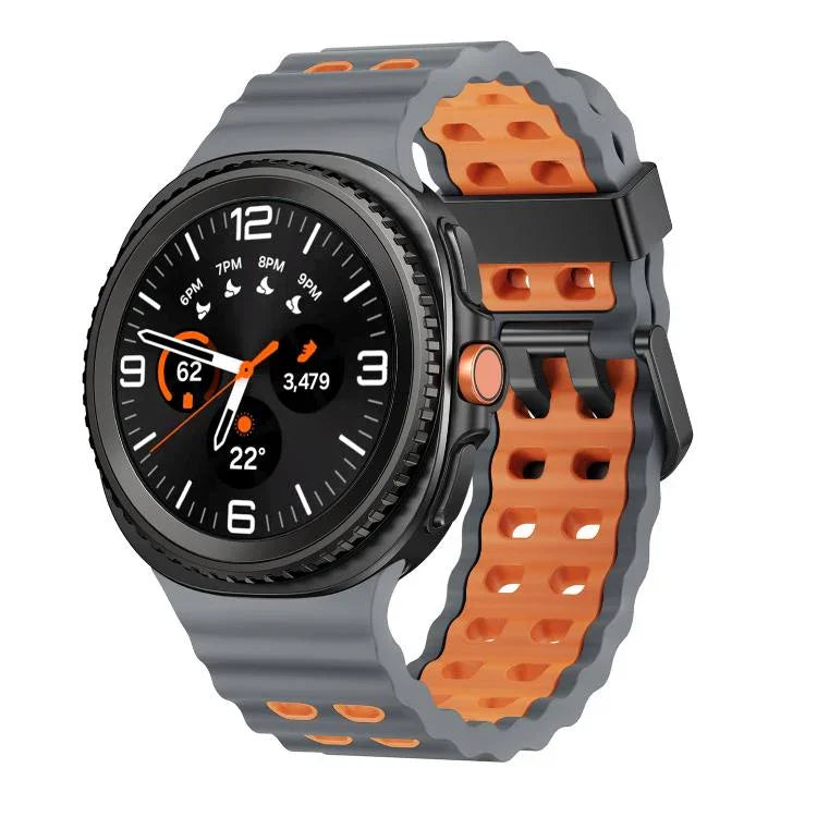 Ocean Style Quick Release Buckle Two Color Silicone Watch Band, For Samsung Galaxy Watch8 / Watch8 Classic